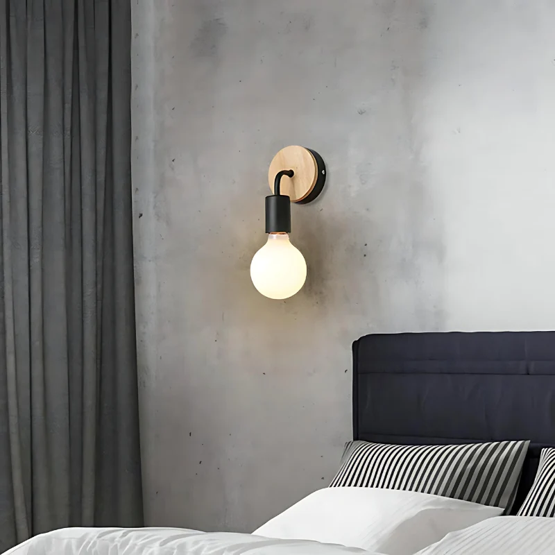 LumiEra - Elegant vegglampe laget av jern og tre i nordisk stil | Luvikno