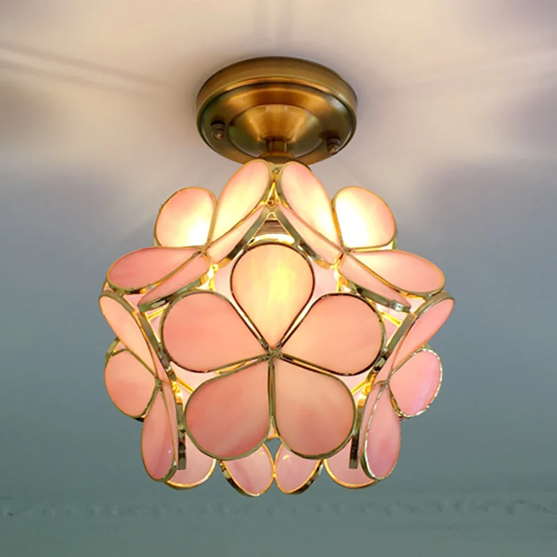 Retro stil PVC taklampe – Blomstermønster for et unikt utseende | Luvikno