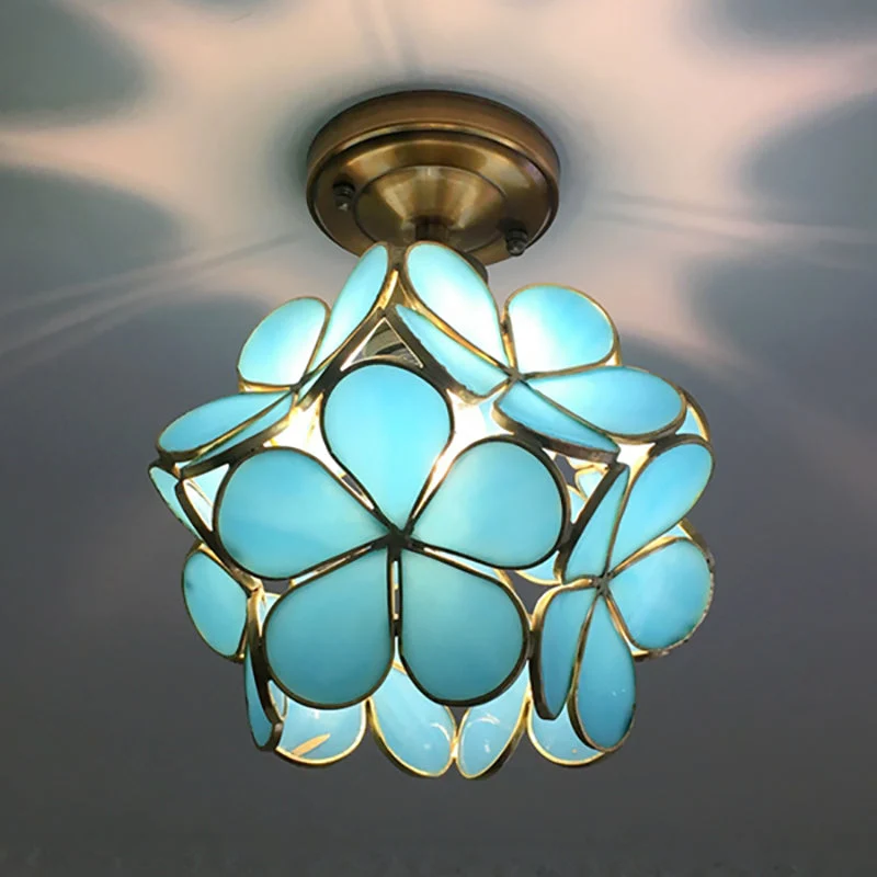 Retro stil PVC taklampe – Blomstermønster for et unikt utseende | Luvikno