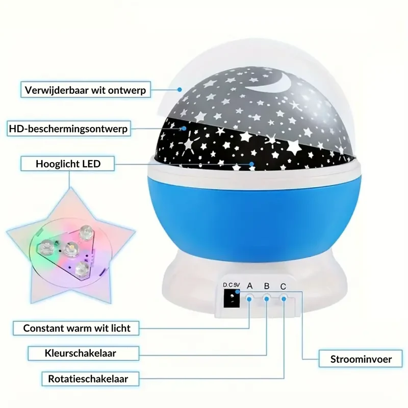 DreamStar - Fortryllende Stjerneprosjektor for Barn | Luvikno