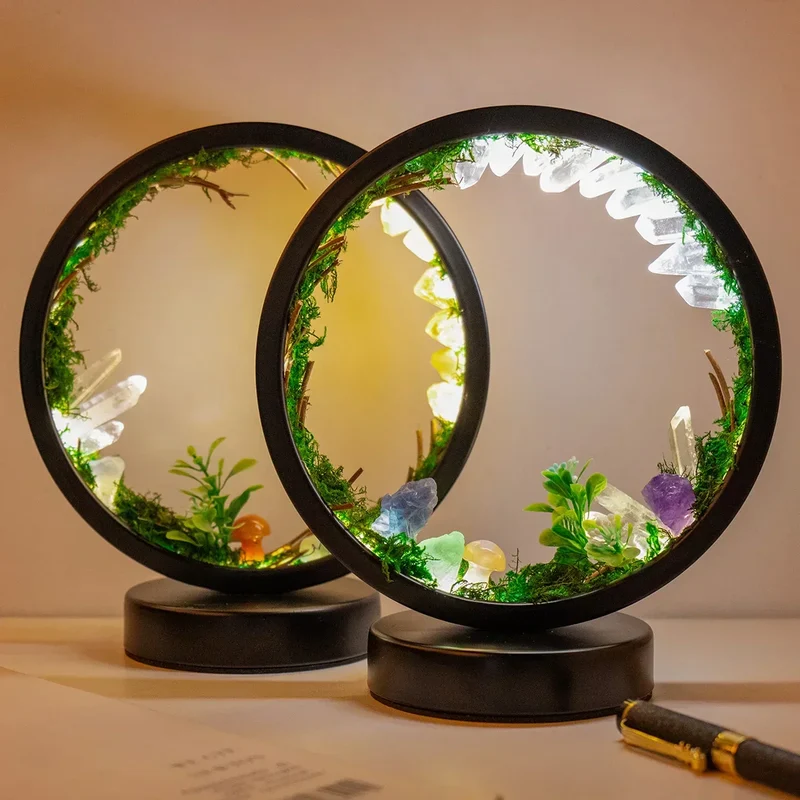 CrystalGlow Luxe Circle Night Lamp | Luvikno