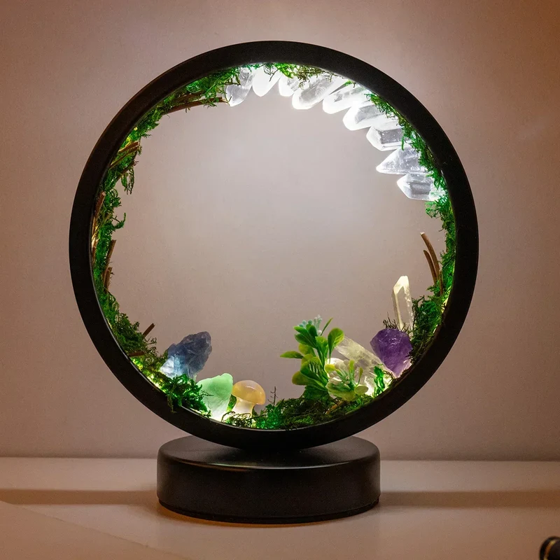 CrystalGlow Luxe Circle Night Lamp | Luvikno