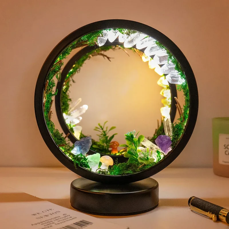 CrystalGlow Luxe Circle Night Lamp | Luvikno