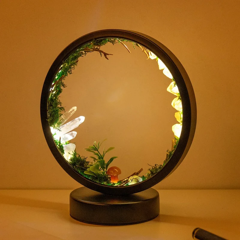 CrystalGlow Luxe Circle Night Lamp | Luvikno