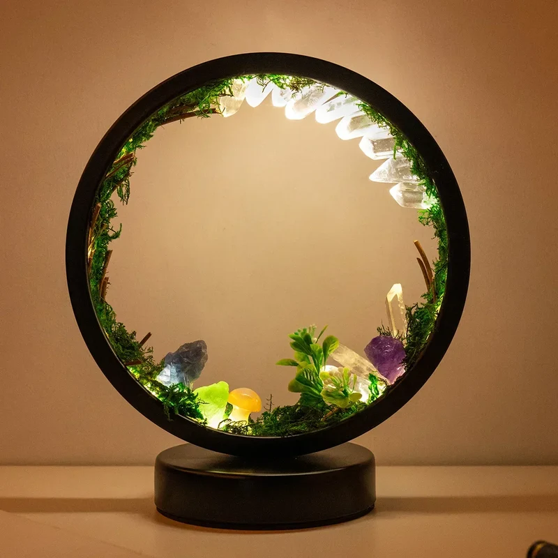 CrystalGlow Luxe Circle Night Lamp | Luvikno