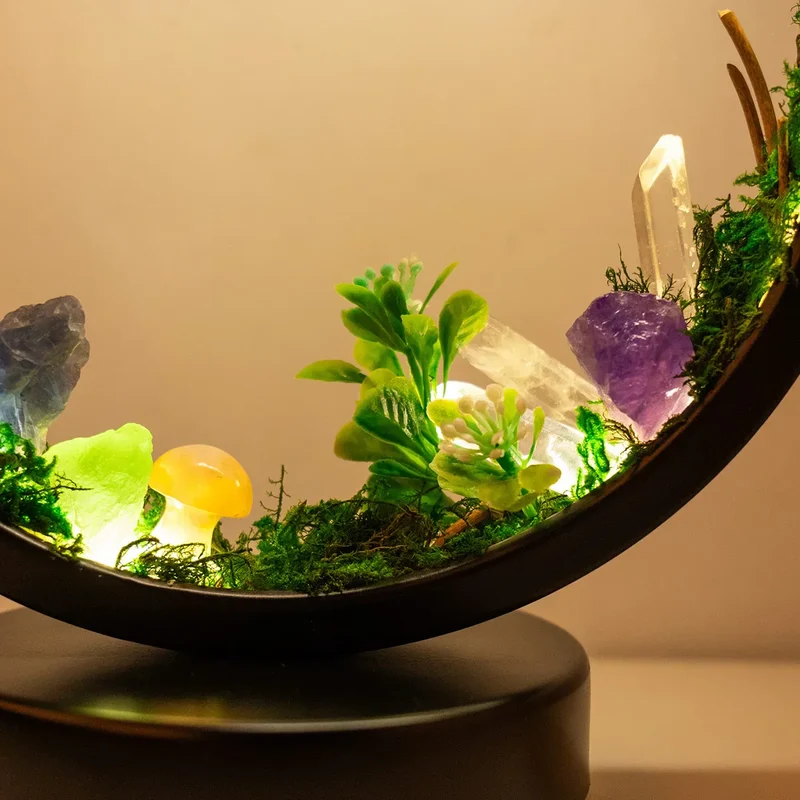 CrystalGlow Luxe Circle Night Lamp | Luvikno