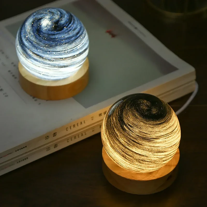 KosmosGlow - 3D Krystallplaneter Nattlampe | Luvikno