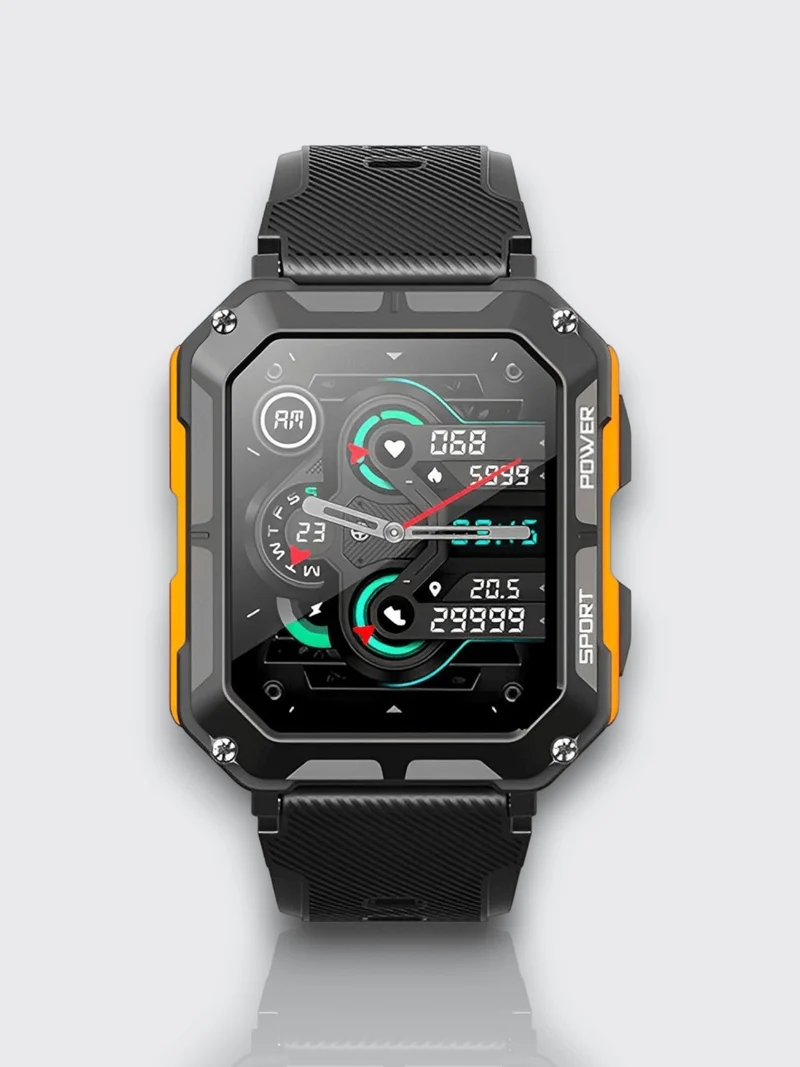 Indestructible Smartwatch med pulsmåler og 14 dagers batterilevetid – Vanntett og støtsikker for aktive profesjonelle | Luvikno
