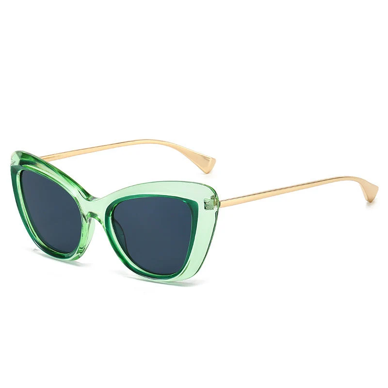 Dame Cat-Eye solbriller med elegant metallramme Luvikno