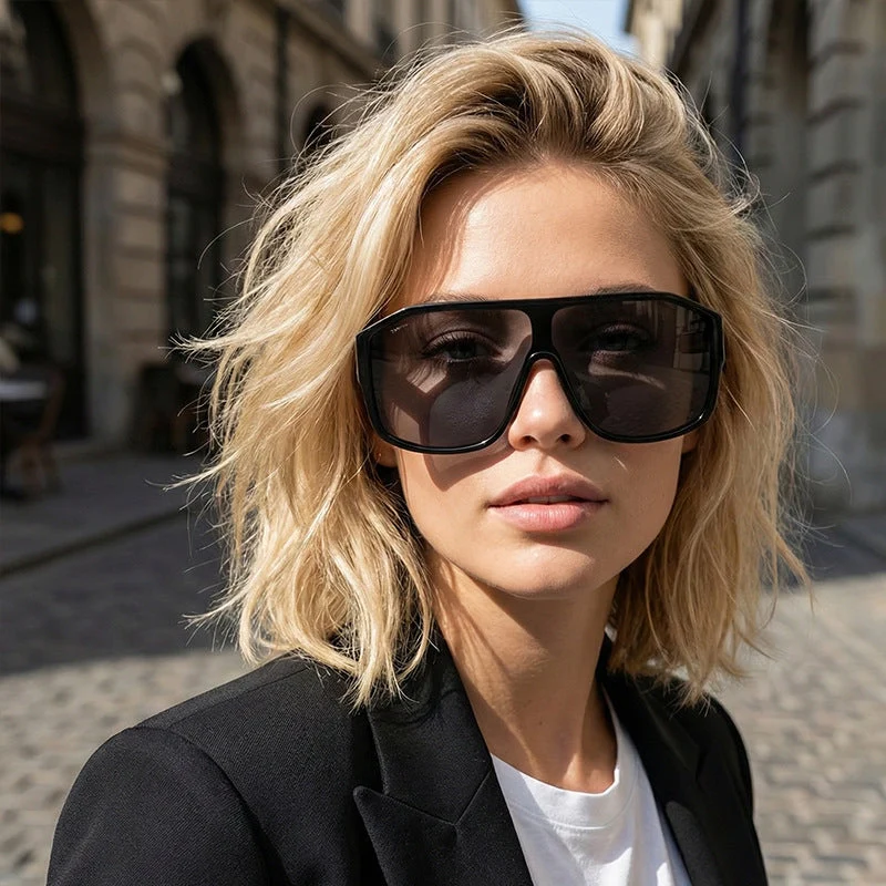 Dame Modische Oversized-solbriller i futuristisk design Luvikno
