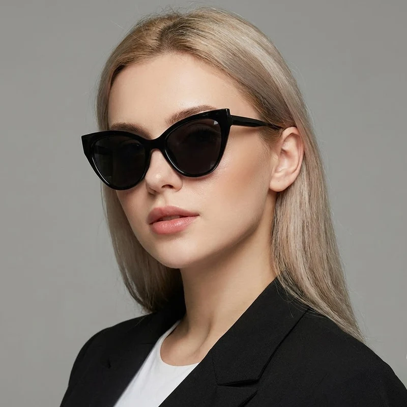 Dame Cat-Eye solbriller med UV-beskyttelse og moderne ramme Luvikno