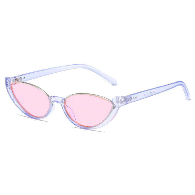 Dame Cat-Eye solbriller med diskret ramme og polarisert glass Luvikno
