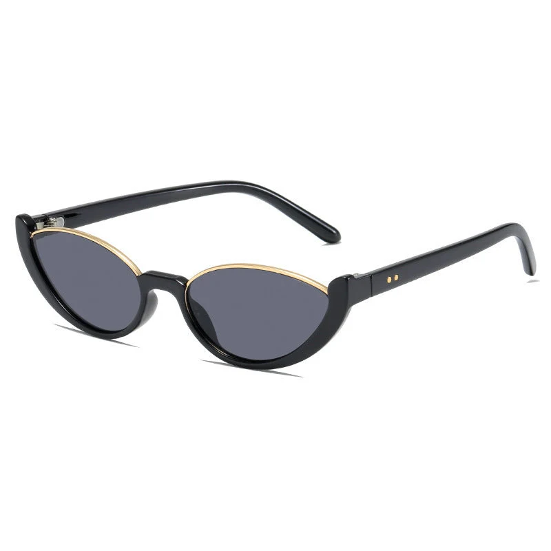 Dame Cat-Eye solbriller med diskret ramme og polarisert glass Luvikno