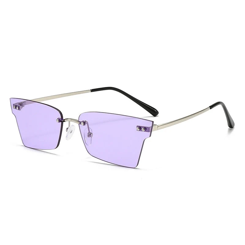 Dame trendy geometrisk solbrille med ultralett ramme Luvikno