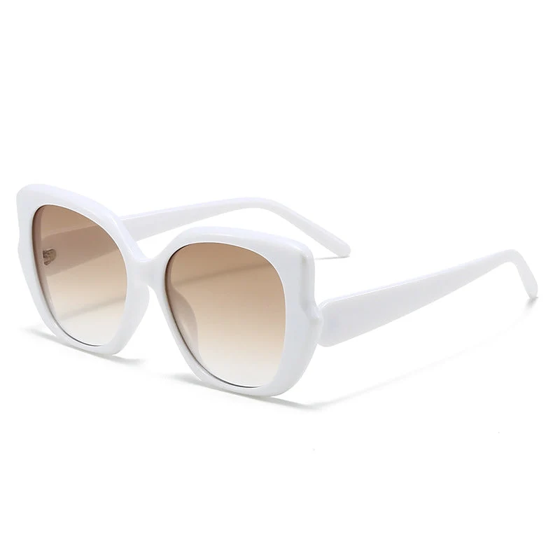 Damer oversized moderne solbriller med buet ramme Luvikno