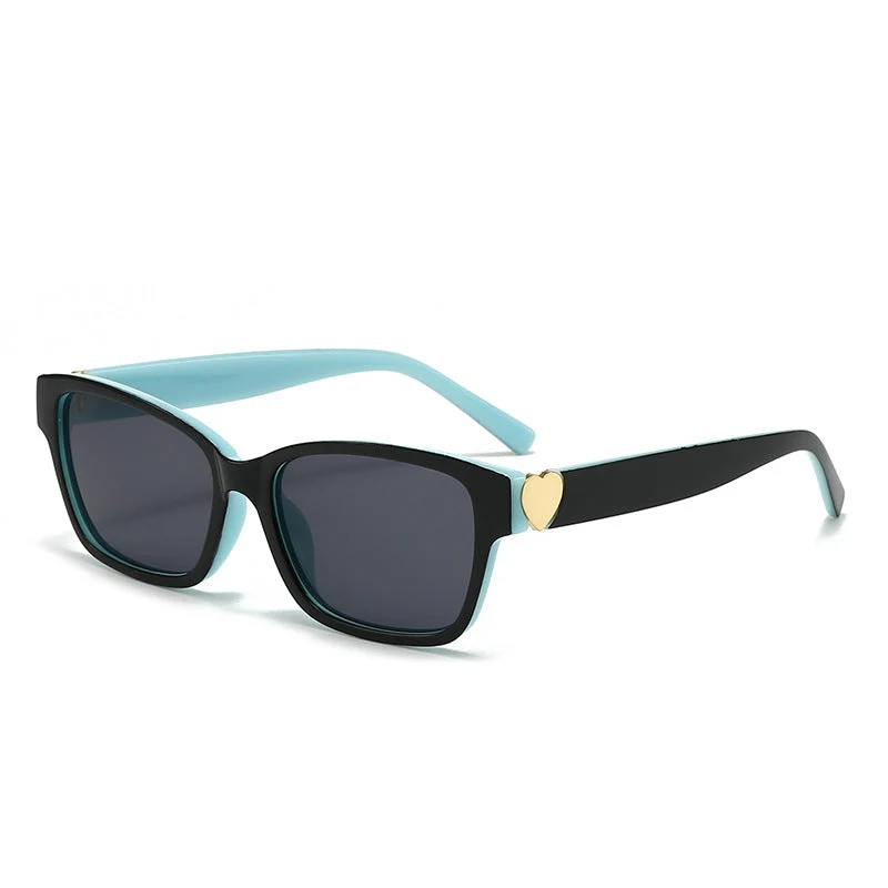 Dame moterik kvadratisk solbrille med hjerte-senter Luvikno