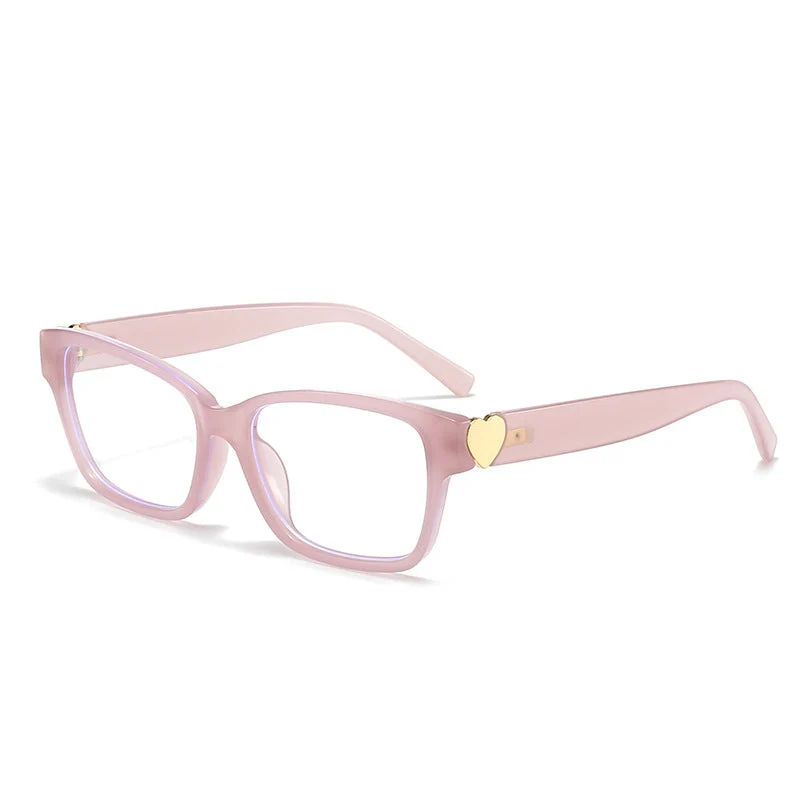 Dame moterik kvadratisk solbrille med hjerte-senter Luvikno