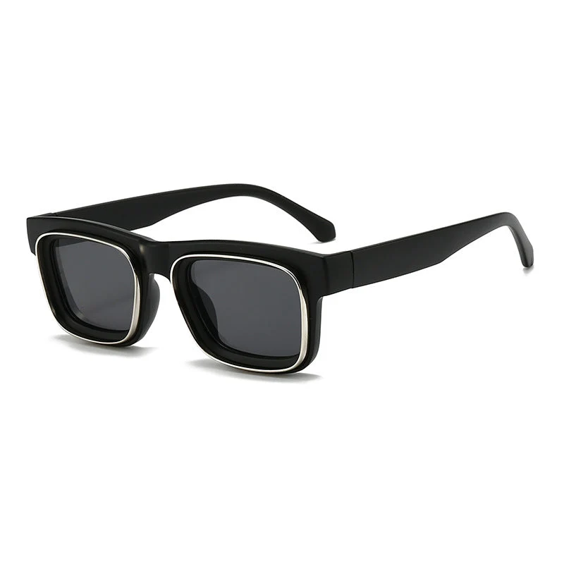 Dame moteriktig firkantet solbrille med kontrasterende ramme Luvikno
