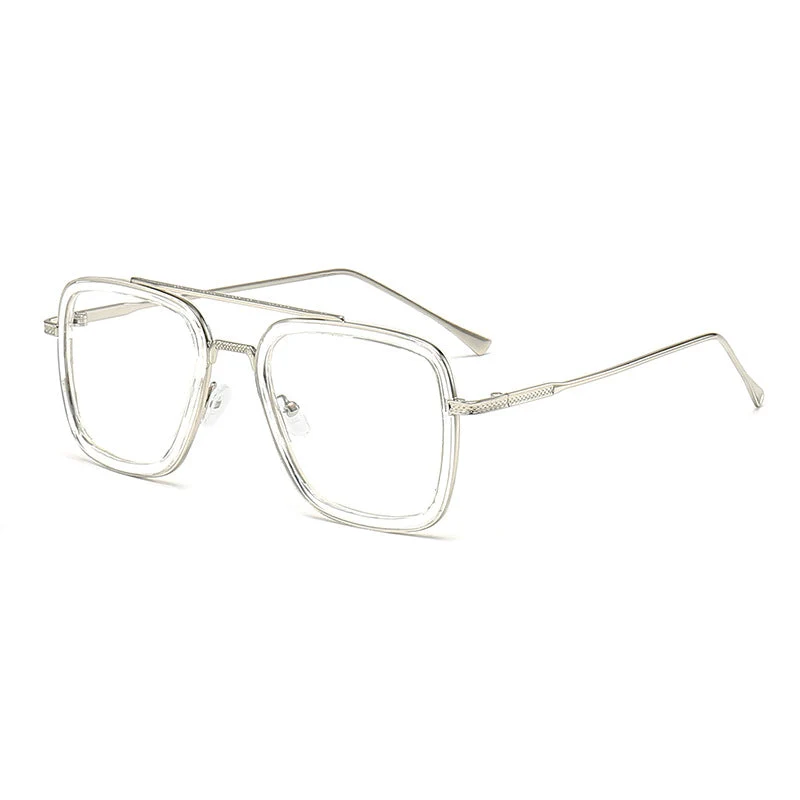 Dame moteristisk kvadratisk solbrille med glamorøs metallramme Luvikno