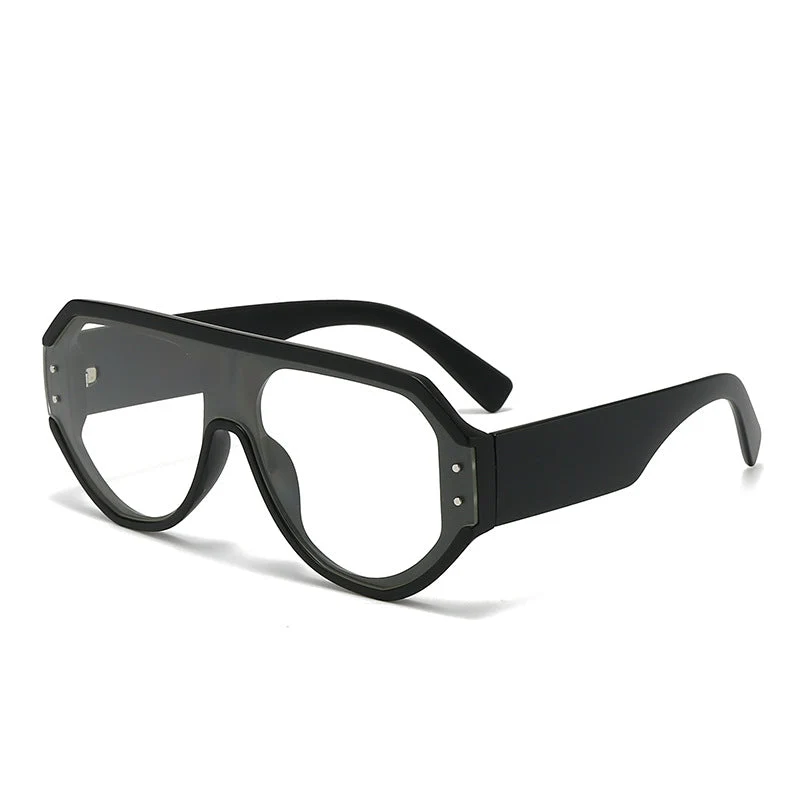Dame fashionable oversized solbriller med bred ramme Luvikno