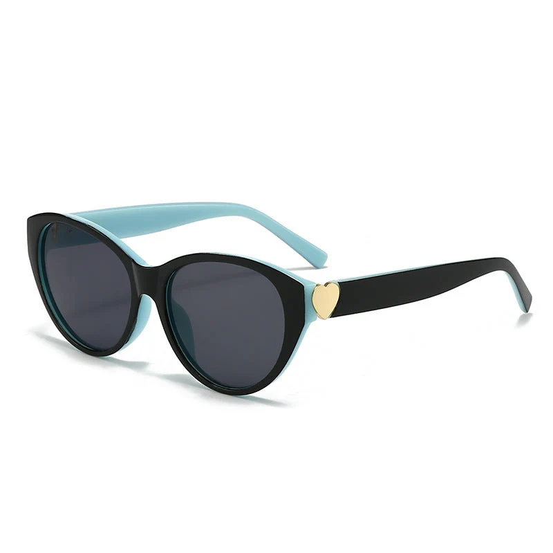 Dame Cat-Eye solbriller med hjerte-motiv Luvikno