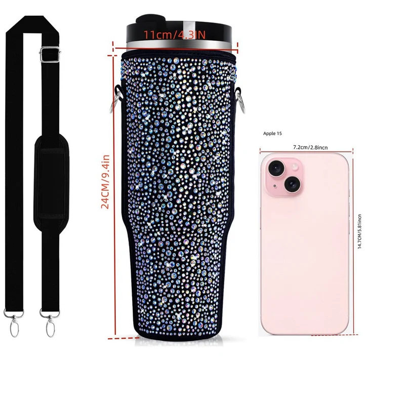 Dame Drikkeflaske Cover med glitrende Rhinestones Luvikno