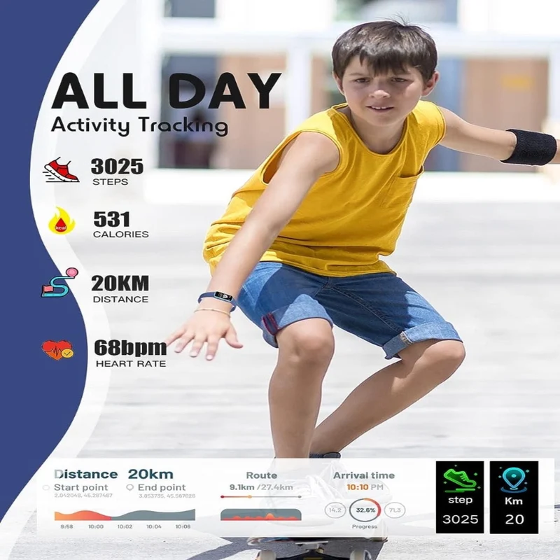Barne aktivitets tracker klokke – Helse og moro med KidFit Pro | Luvikno