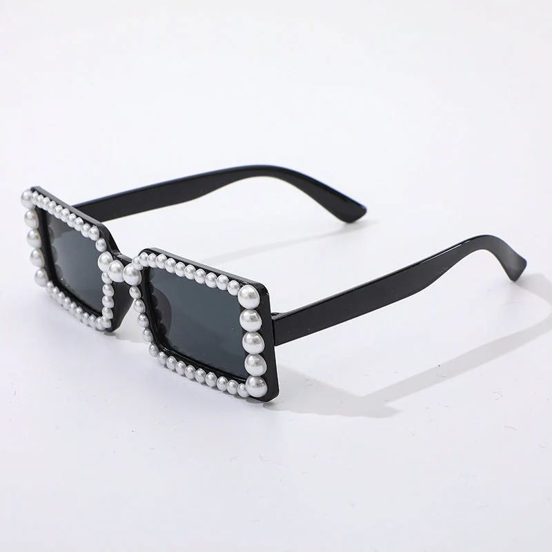 Dame stilig solbrille med perlepynt Luvikno