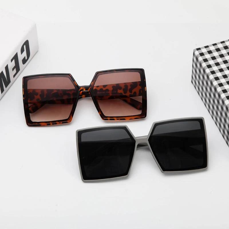 Dame Modiske oversized solbriller i moderne hexagon-design Luvikno