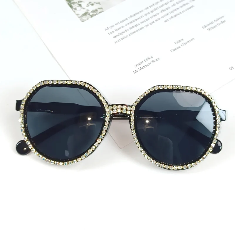 Dame Glitrende Oversized Solbriller Luvikno