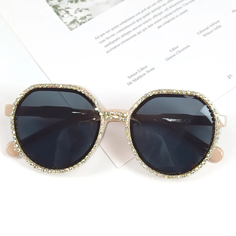 Dame Glitrende Oversized Solbriller Luvikno