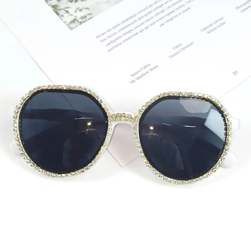 Dame Glitrende Oversized Solbriller Luvikno