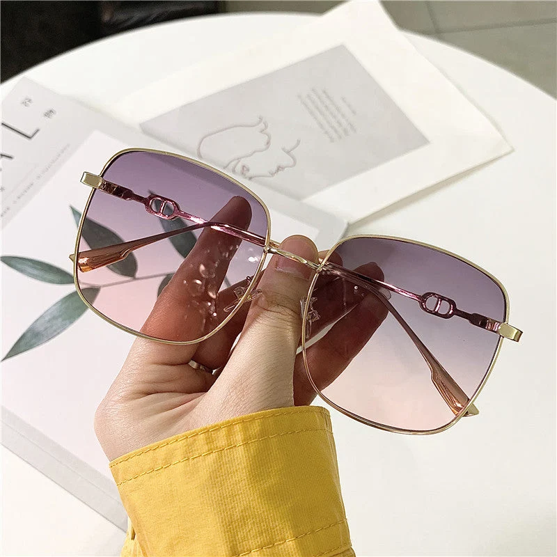 Dame Elegant Oversized Solbrille med Firkant-Design og UV-Beskyttelse Luvikno