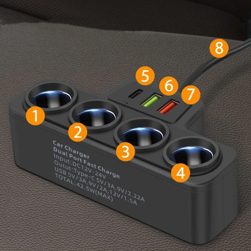 VoltMaxx 7-i-1 PowerHub — Lader alle enheter samtidig og vær trygt og stressfritt tilkoblet til enhver tid | Luvikno