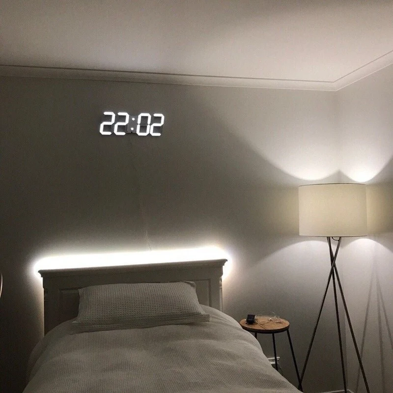ClariTime 3D LED Veggklokke — Gjenkjenn din stressfrie tid i strålende klarhet når som helst | Luvikno