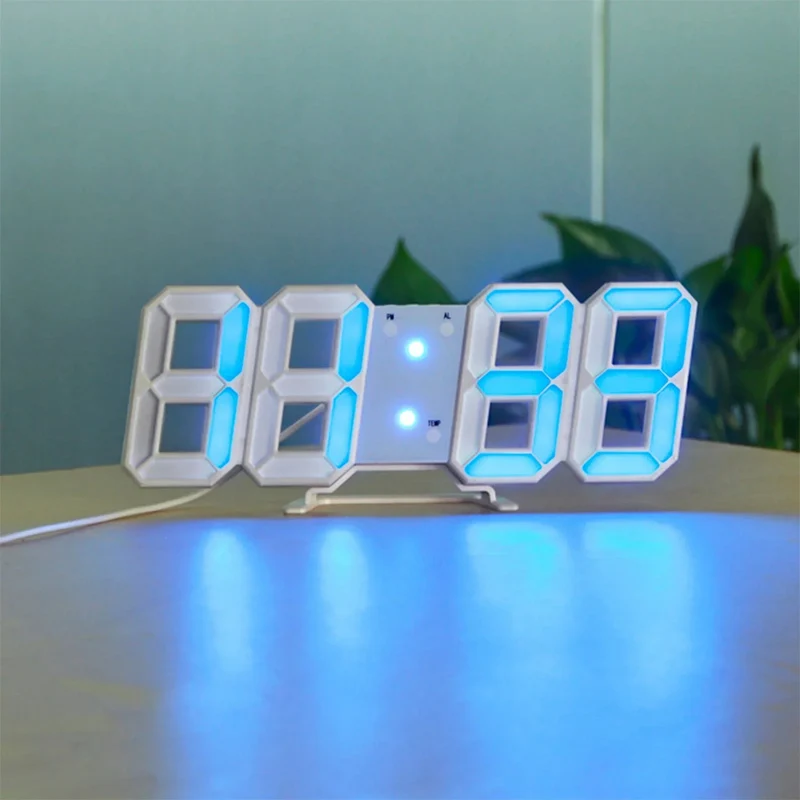 ClariTime 3D LED Veggklokke — Gjenkjenn din stressfrie tid i strålende klarhet når som helst | Luvikno