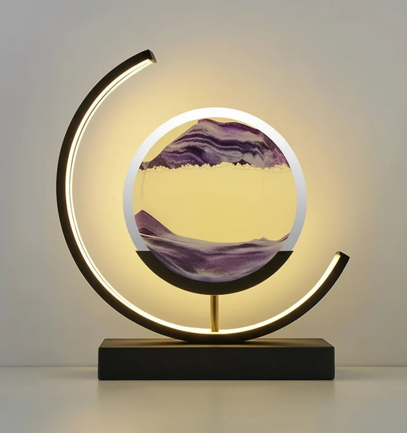 DuneGlow Bordlampe – Håndlaget Ambient Lampe med Beroligende Lys og Moderne Design | Luvikno