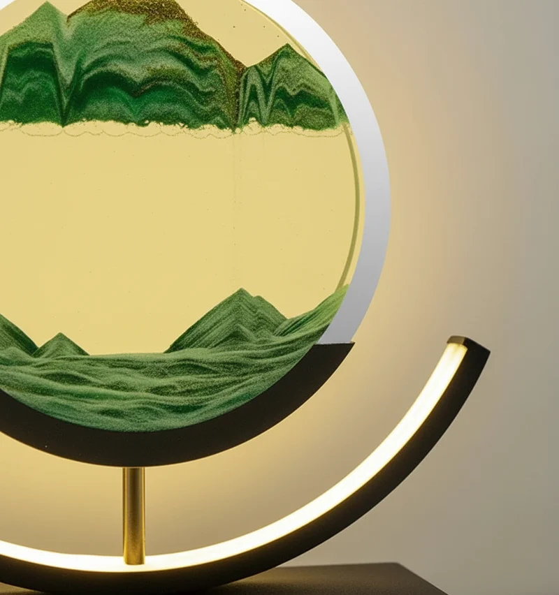 DuneGlow Bordlampe – Håndlaget Ambient Lampe med Beroligende Lys og Moderne Design | Luvikno