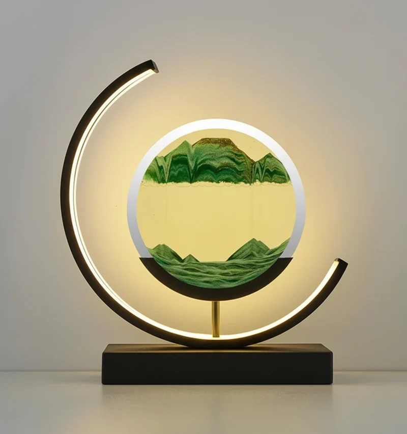 DuneGlow Bordlampe – Håndlaget Ambient Lampe med Beroligende Lys og Moderne Design | Luvikno