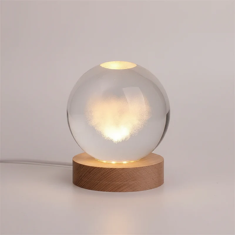 AstroGlobe 3D Lampe – Spherical Wooden Table Lamp with Warm LED Light and Planet Design | Luvikno