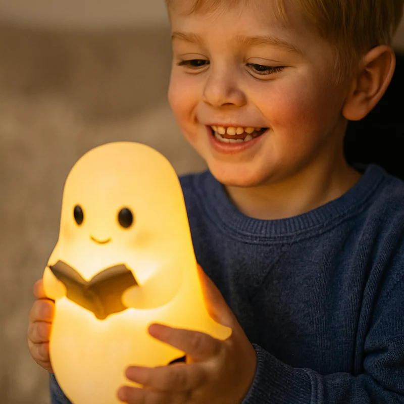 NachtGeist Lampe – Håndlaget Dekorativ Nattlampe med Varmlight | Luvikno