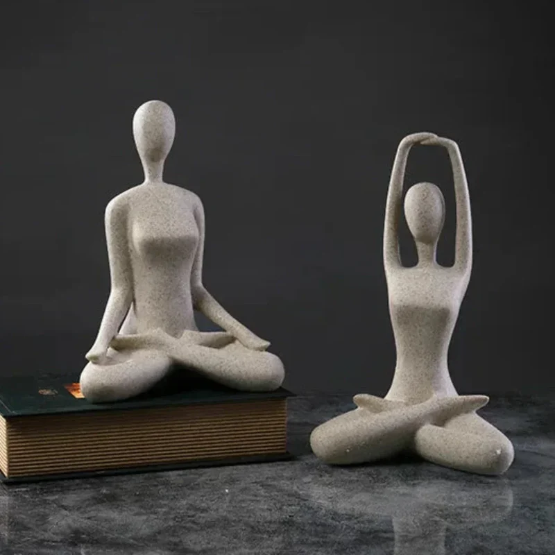 ZenJoy Kvinne i Yoga Figur – Moderne Interiørdekorasjon laget av Resin | Luvikno