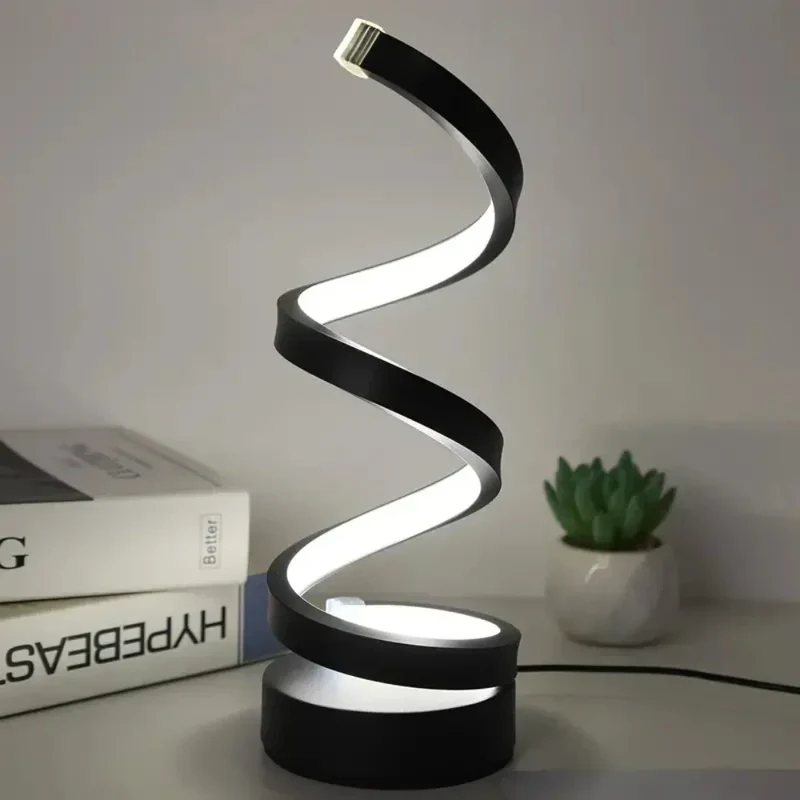 SpiralLight LED Bordlampe med Dimbar Belysning og Berøringskontroll | Luvikno