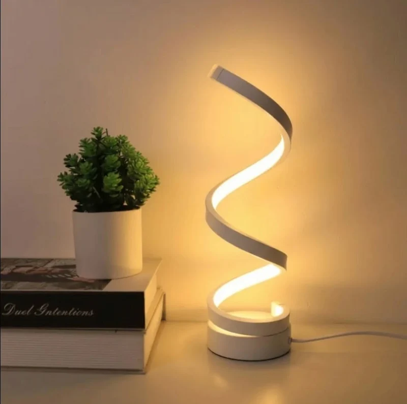 SpiralLight LED Bordlampe med Dimbar Belysning og Berøringskontroll | Luvikno