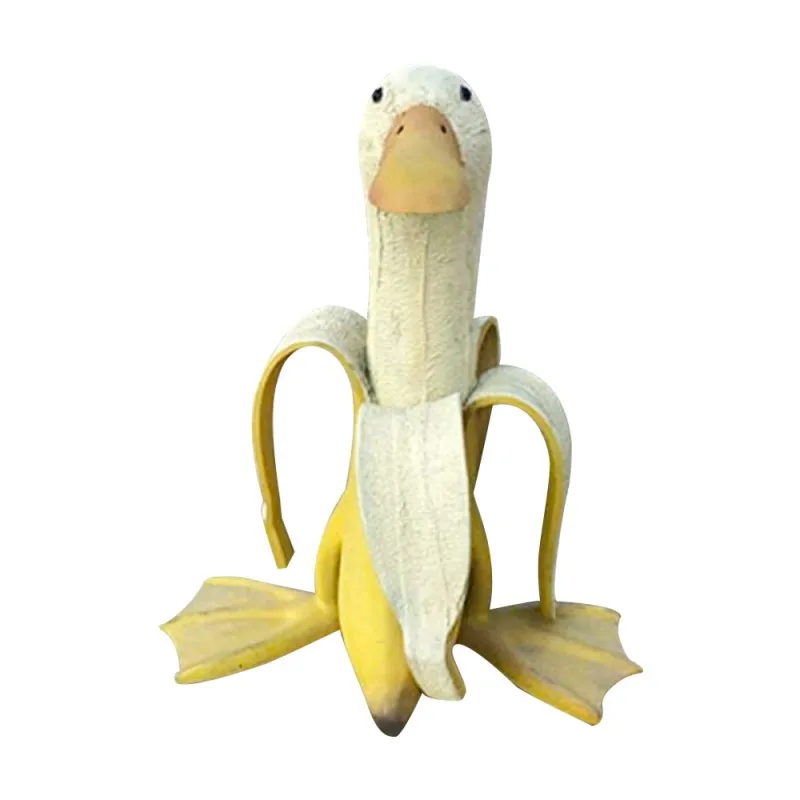 BananaDuck Dekorfigur – Lekne Harpiksdekorasjon for Innendørs eller Utendørs | Luvikno
