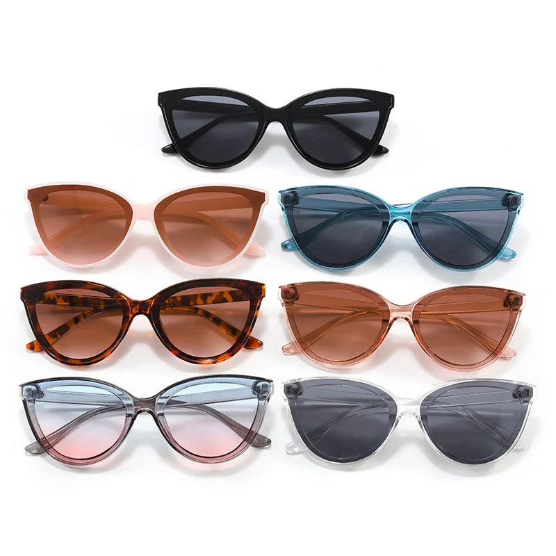 Dame stilige Cat-Eye solbriller med UV-beskyttelse og lett ramme Luvikno