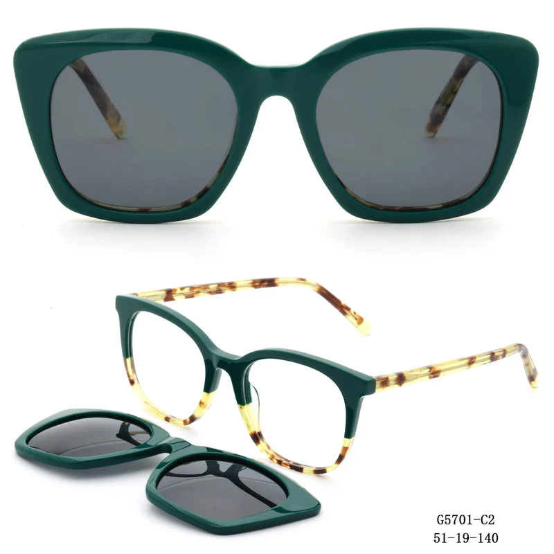 Dame retro-inspirert solbrille med avtagbare glass Luvikno