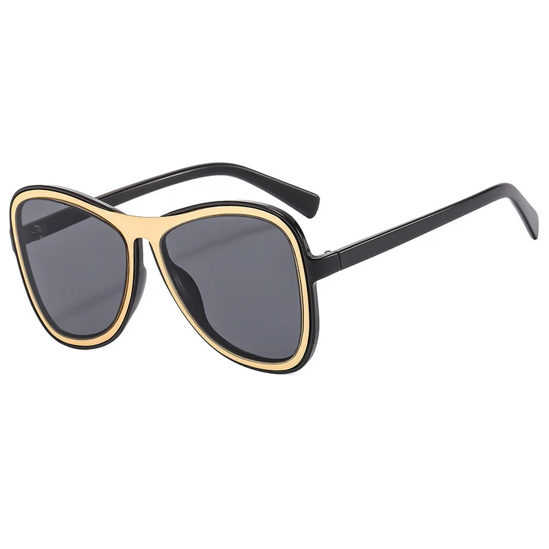 Dame oversized solbriller med moderne skilpadde-design Luvikno