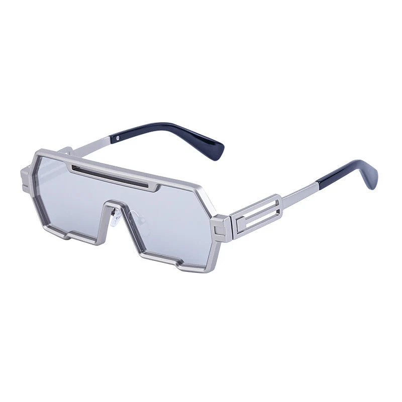 Dame motorisert solbrille i futuristisk design med bred ramme Luvikno
