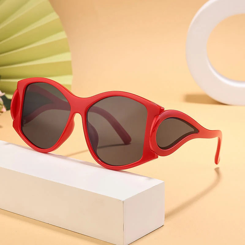 Dame moderne Cat-Eye solbriller med unikt ramme og UV-beskyttelse Luvikno